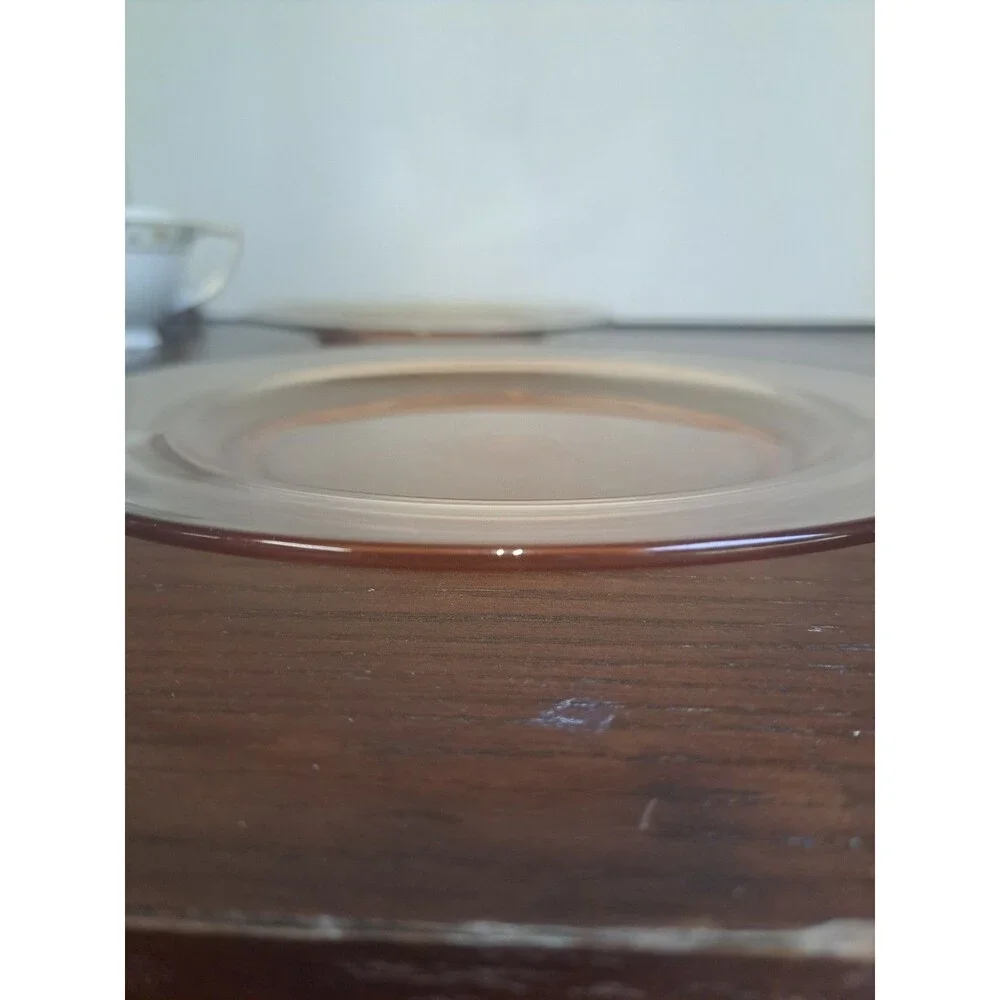 Vintage Amber Glass Plate 8.5in